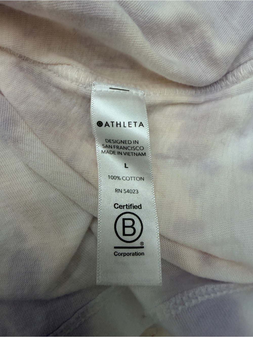 Athleta Organic Daily Printed Tee Large Kai Ballerina Pink Tie Dye Shirt - Picture 6 of 6